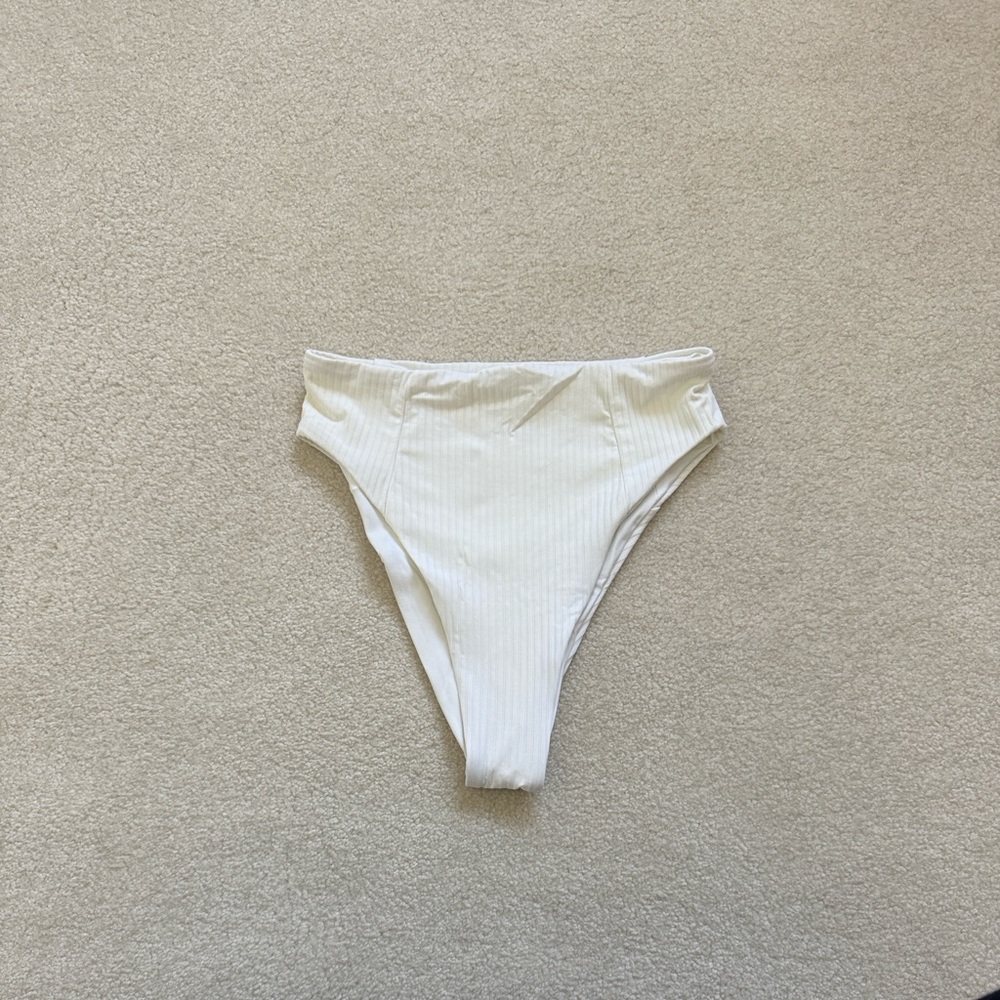 L*Space High Rise Bikini Bottom - White, XS
